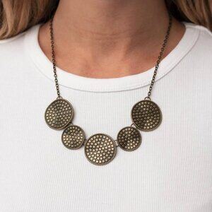 Paparazzi Jewelry Accessories - Self DISC-overy - Brass Necklace - Vintage